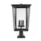 Z-Lite Seoul 3 Light Outdoor Pier Mounted Fixture, Oil Rubbed Bronze & Clear 571PHXLR-533PM-ORB - alternate 2